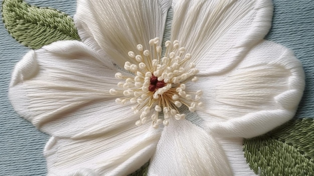 Haftowany motyw kwiatowy